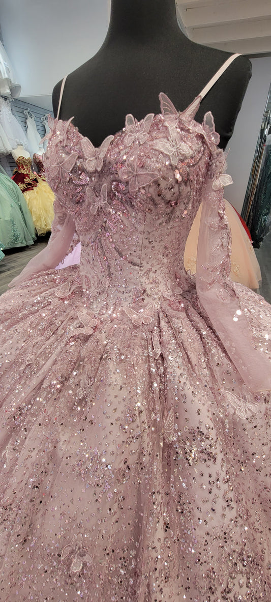 Dusty Rose Quinceanera Dress
